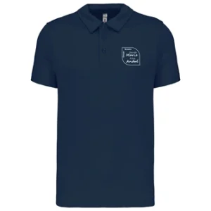 Polo manches courtes marine avec flocage cœur